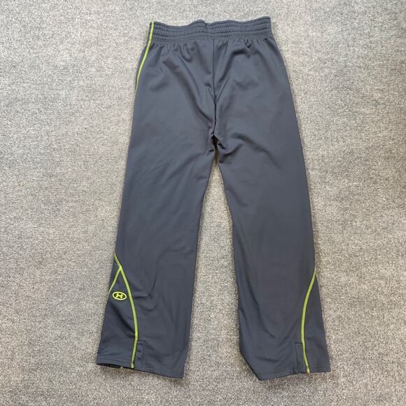 Under Armour Pants Womens M Medium Gray Lime Fleece Lined Semi Fitted Sweat - Picture 9 of 13